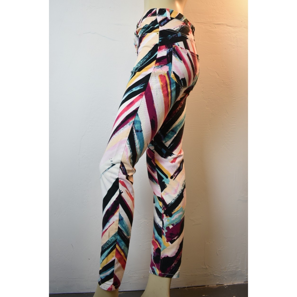 2010s H&M UK Multicolor Brush Stroke Slim Fit Jeans